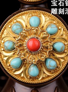 慧宝朵玛食子酥油花果纯铜密宗佛前八供用品摆件食子朵玛彩珠镶嵌