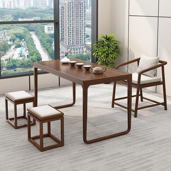 新中式阳台茶桌全套家用简约白蜡木茶桌椅组合全实木小户型泡茶台,淘宝优惠券,粉丝福利购,淘宝优惠卷