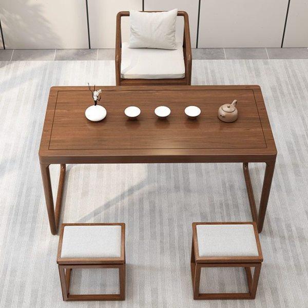 新中式阳台茶桌全套家用简约白蜡木茶桌椅组合全实木小户型泡茶台,淘宝优惠券,粉丝福利购,淘宝优惠卷