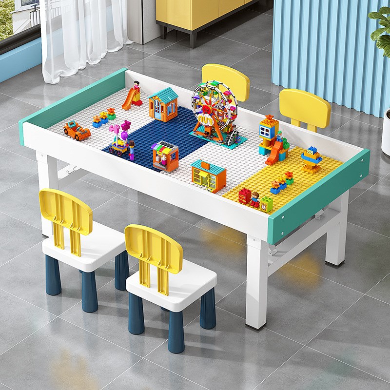折叠积木玩具大颗粒积木桌子多功能男孩女孩拼装益V智动脑桌椅套 - 图2