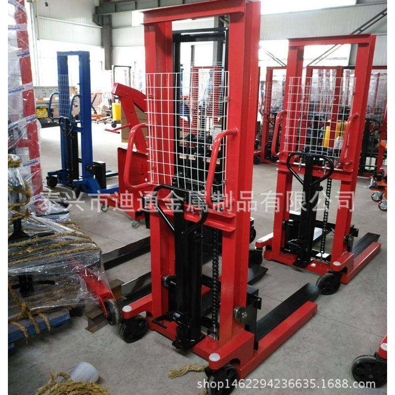工厂1吨2T手动液压堆高车升高装卸叉车堆垛车托盘金属,淘宝优惠券,粉丝福利购,淘宝优惠卷