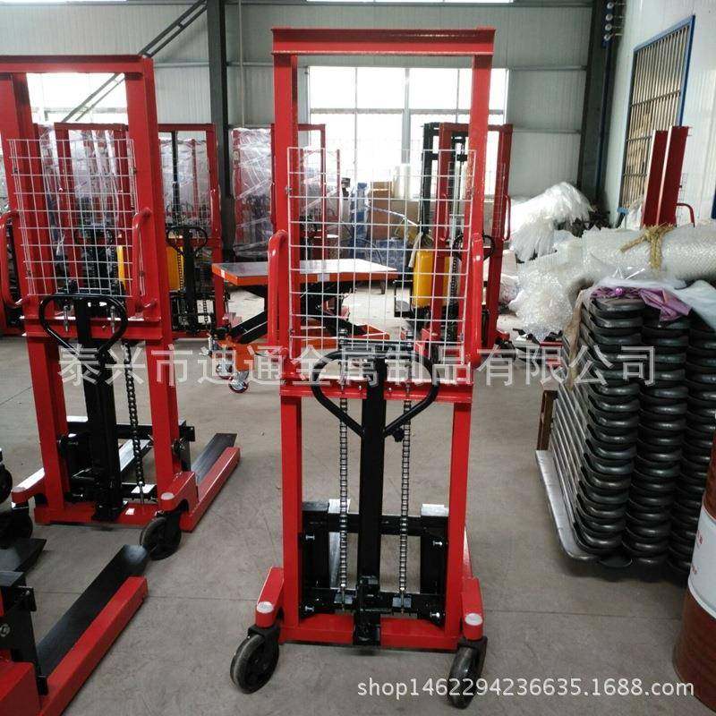 工厂1吨2T手动液压堆高车升高装卸叉车堆垛车托盘金属,淘宝优惠券,粉丝福利购,淘宝优惠卷