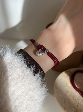 实心银坨盘缠手链纯足银平安锁小胖福新中式N国风情侣手绳送女友