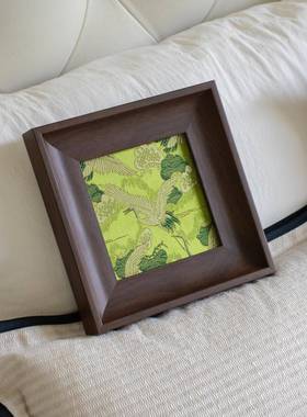 山白手作|中古风客厅装饰画挂画餐厅卧室玄关法式刺绣提花宋锦