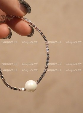 YOUJUclub-时来运t转~日韩清冷碎银子珍珠气质高级感百搭优雅手錬
