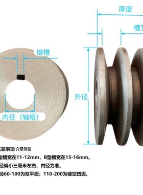 外径60mm-120mm电机皮带轮皮带盘三角皮带轮A型B型单槽双槽