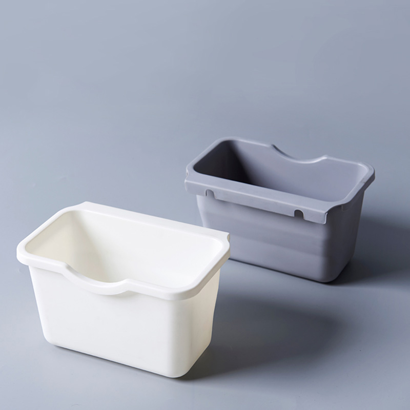 MZao日式厨房橱柜门式可挂式垃圾桶家用无盖塑料收纳盒壁挂篓悬挂 - 图2