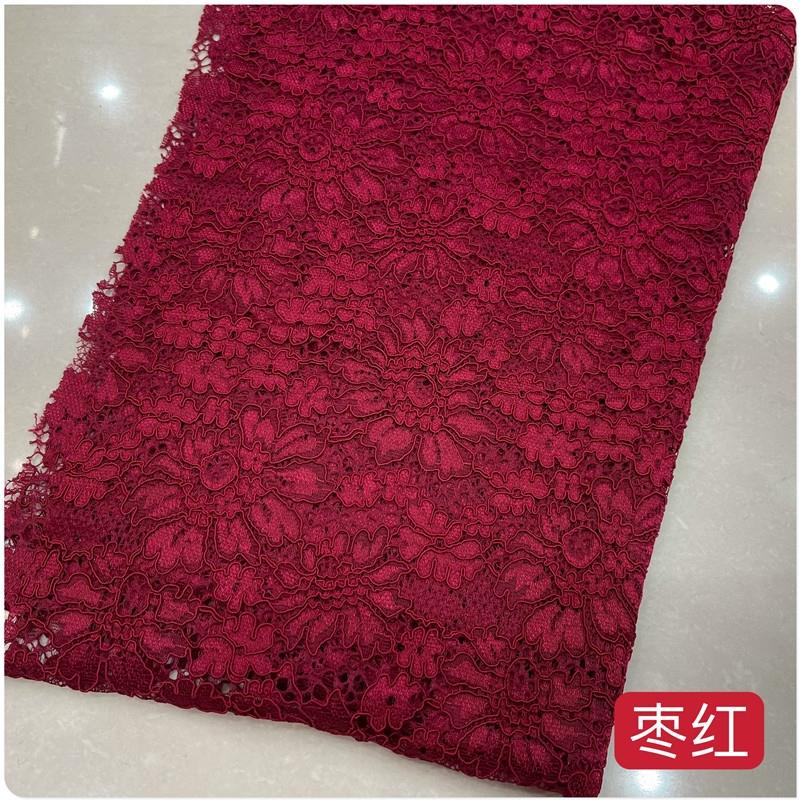 春夏弹力镂空龙骨蕾丝花边布料衬衫短袖连衣裙旗袍半身裙服装面料 - 图1