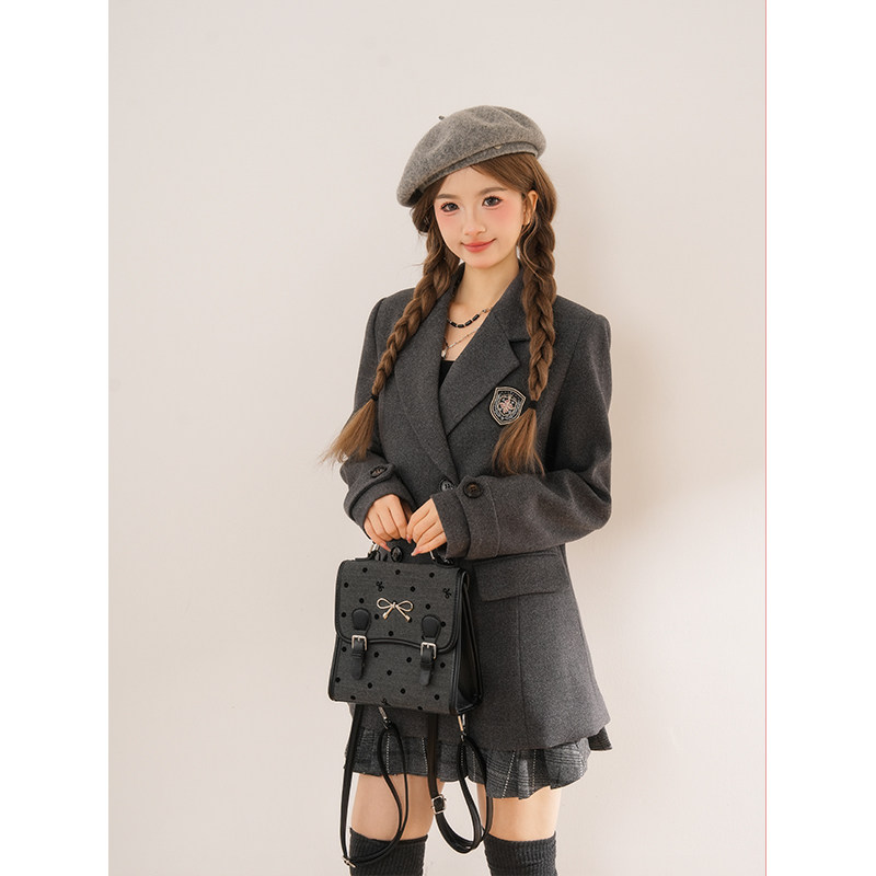 日系制服毛呢外套格纹半身裙套装学院风小众设计感加厚呢子大衣冬,淘宝优惠券,粉丝福利购,淘宝优惠卷