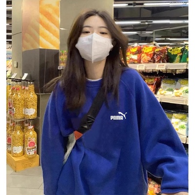 奥特莱斯E长袖圆领卫衣女2025秋冬季宽松情侣连帽卫上衣男女同款