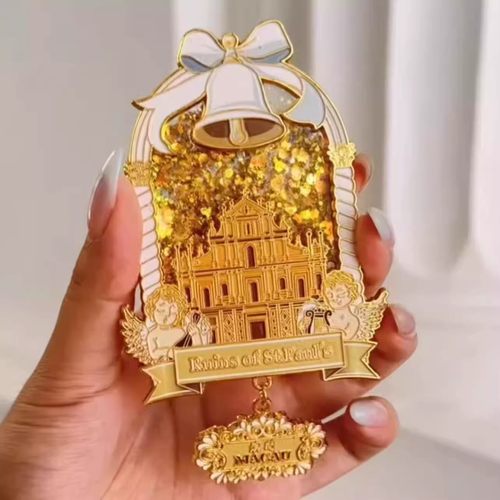 澳门文创大三巴流沙金属冰箱贴高颜值旅游纪念家居收藏装饰礼物物 - 图1