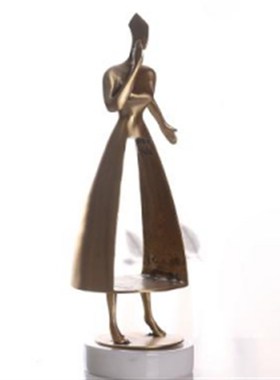 栖间现代创意人物雕塑摆件酒店玄关家居售楼处大厅会谈桌软装饰品