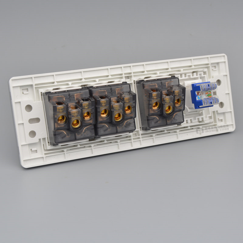 四位六类网络带3个五孔插座CT千兆电脑网线网口墙壁面板插 - 图2