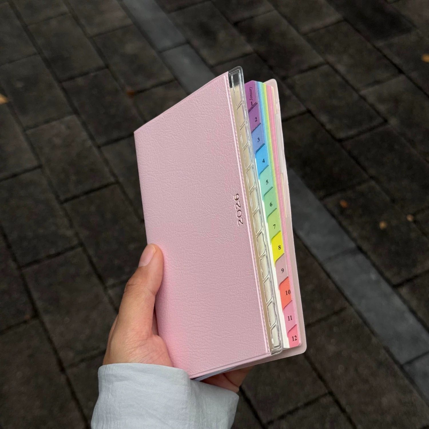 2026年蓝色彩虹索引日程手帐本韩版高颜值学生周计划日记笔记本子,淘宝优惠券,粉丝福利购,淘宝优惠卷
