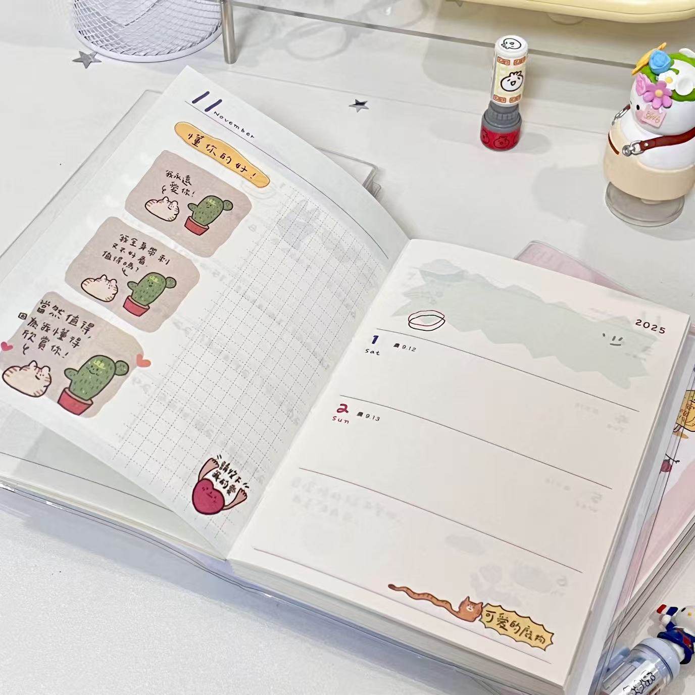 2026年台版新款漫画日程本彩页月计划周计划手账本B6日记本笔记本,淘宝优惠券,粉丝福利购,淘宝优惠卷