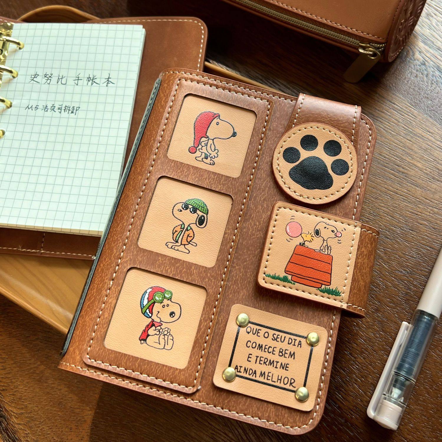 日系史努比A7皮质手账本学生小众ins风高颜值可拆卸活页笔记本子,淘宝优惠券,粉丝福利购,淘宝优惠卷
