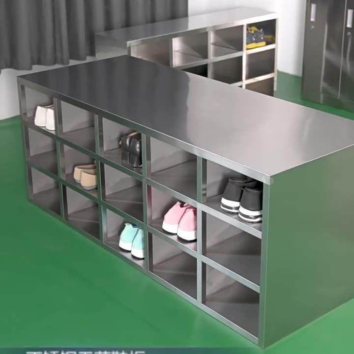 不锈钢鞋柜无尘车间员工换鞋凳食品工厂净化车间带门单双面鞋柜厂,淘宝优惠券,粉丝福利购,淘宝优惠卷