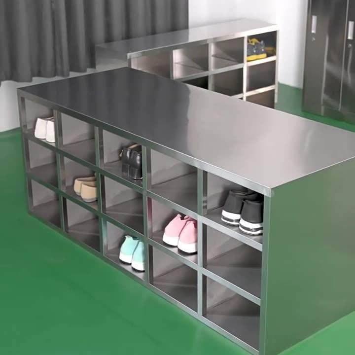 不锈钢鞋柜无尘车间员工换鞋凳食品工厂净化车间带门单双面鞋柜厂,淘宝优惠券,粉丝福利购,淘宝优惠卷