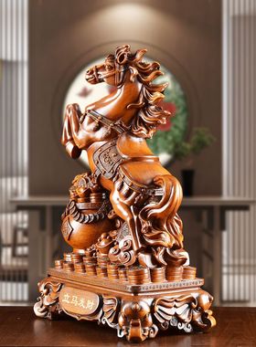 骏业大发立马发财马到成功摆件办公室客厅酒柜装饰品摆件店铺开业