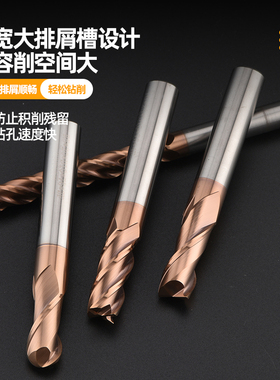 60度进口古铜涂层整体硬质合金钨钢直柄二刃键槽铣刀0.2-6m微小径
