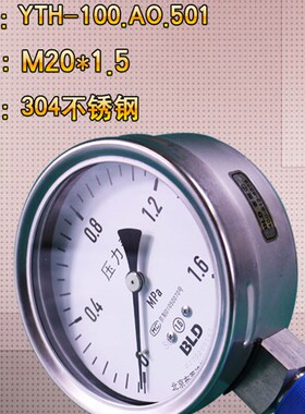 北京布莱迪不锈钢高精度压力表YTH100径向气压水压油压真空表特卖