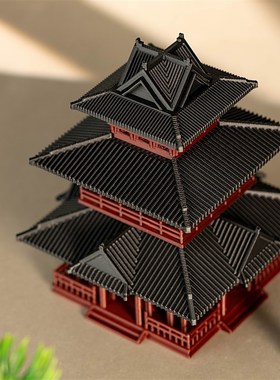 微景观观山楼造景古风建筑摆件楼阁假山水陆缸奇石盆景摆件模型