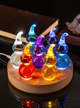 七夕节创意水晶葫芦工艺品酒柜玄关装饰新居礼品家居客厅装饰