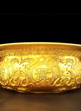 铜聚宝盆摆件铜缸香炉居家用客厅柜台存钱罐特大号店铺开业礼品纯