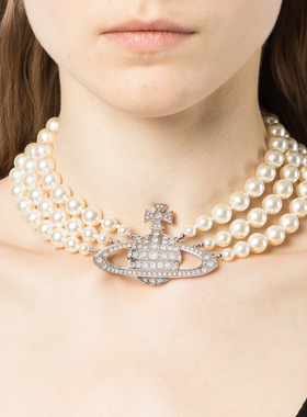 土星三层珍珠项链女叠戴