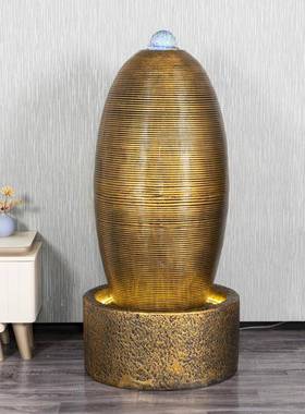 流水生财摆件风水轮玄关循环水喷泉落地客厅装饰造景观招财风水球