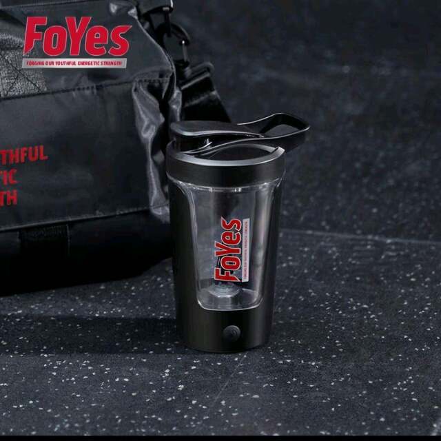 Foyes electric shaker cup fitness sports water cup milkshake leak-proof stirred protein powder cup scale cup milk tea