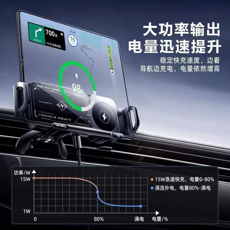 车载折叠屏手机支架新款无线充电适用华为X6三星小米大屏专用导航,淘宝优惠券,粉丝福利购,淘宝优惠卷