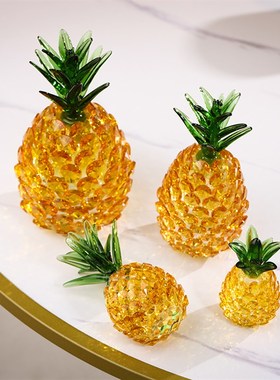 黄水晶菠萝旺财聚财兴旺电视柜家居玄关现代创意装饰礼品小摆件女