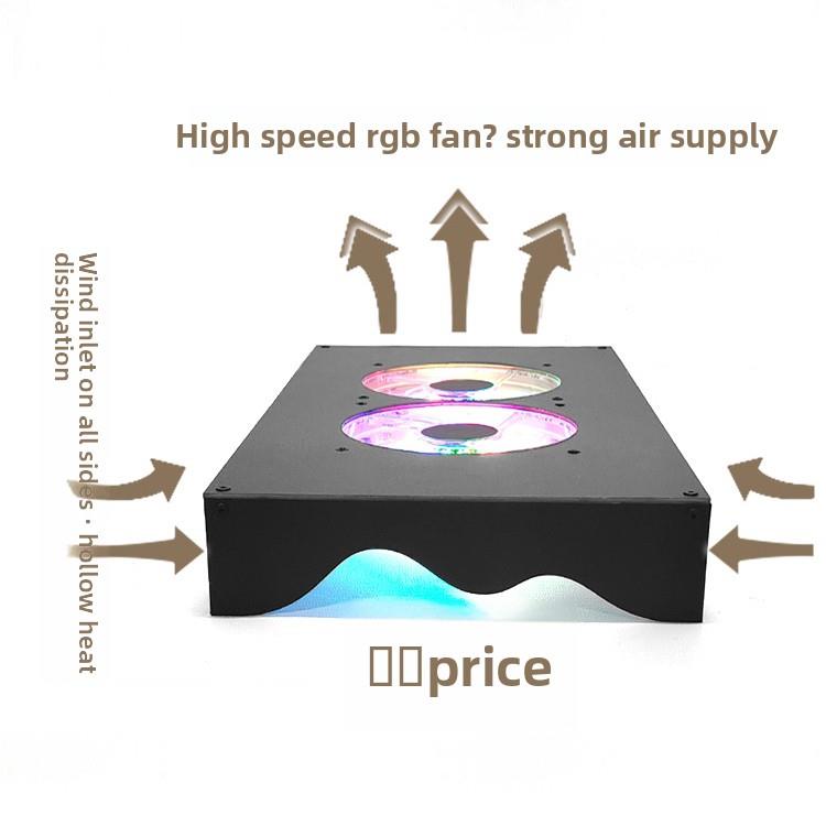 Mosaic stainless steel main chassis cooling rack breathable cooling bracket equipment computer fan base metal bottom bracket