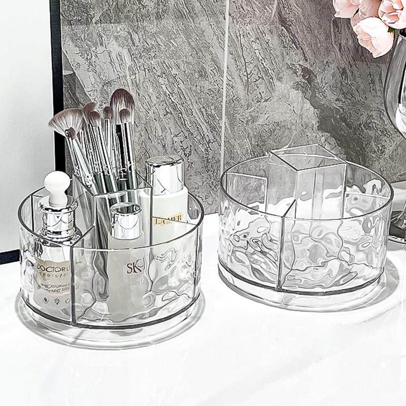 化妆刷收纳筒分格透明桌面大容量可旋转化妆品口红化妆台置物架,淘宝优惠券,粉丝福利购,淘宝优惠卷