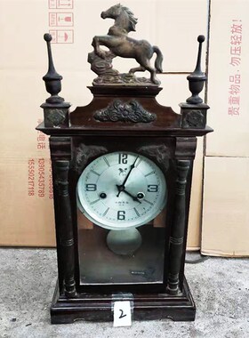 民俗老物件老旧钟表老座钟挂钟老马头钟怀旧老式旧物件8090年代