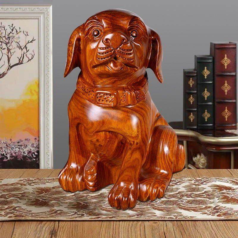 花梨实木质生肖狗桌面小狗摆件黑檀红木工艺装饰品生日礼物男,淘宝优惠券,粉丝福利购,淘宝优惠卷