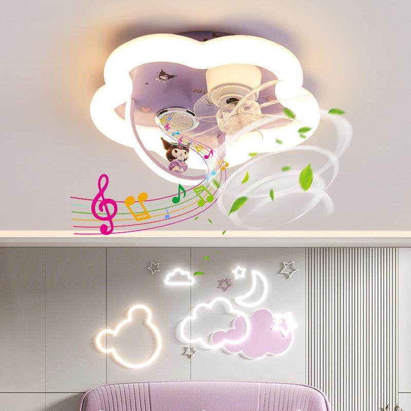 儿童房女孩吊扇灯全光谱护眼库洛米温馨带风扇2025新款吸顶灯,淘宝优惠券,粉丝福利购,淘宝优惠卷