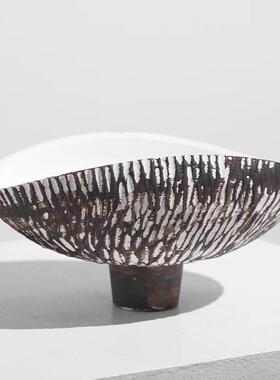 现代简约手工陶瓷几何果盘收纳置物花器创意摆件桌面茶几酒店民宿