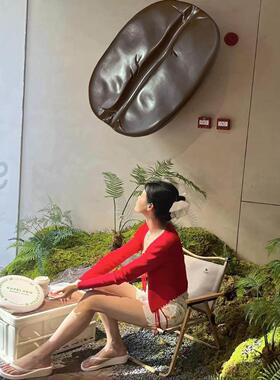 网红大咖啡豆模型门头装饰咖啡厅雕塑墙立体墙挂大咖啡杯摆件