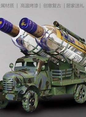 创意民国软装饰品酒架铁皮摆件复古怀旧摆设酒吧酒柜KTV酒托道具