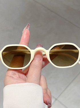 跨境新款复古玳瑁色圆形小框时尚太阳镜欧美潮流个性韩版防晒墨镜