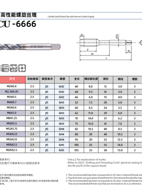 ACCU TRAK进口机用先端螺丝攻螺旋螺丝攻M2M3M4M5M6M810M12不锈钢