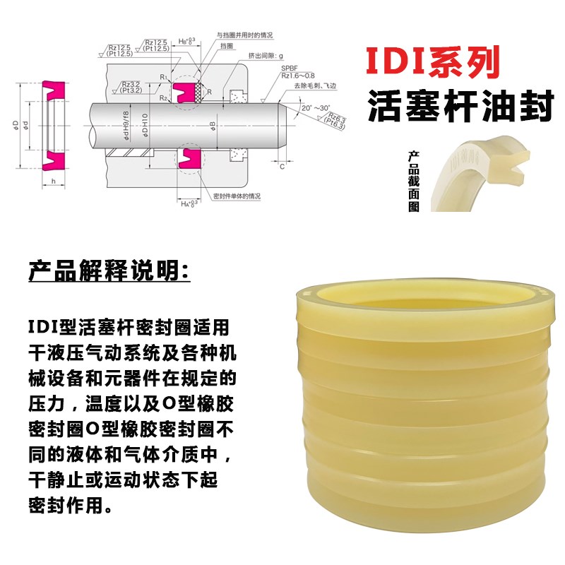 日本NOK油封进口IDI密封圈 190*210/215*16/20注塑机活塞杆密封件 - 图1