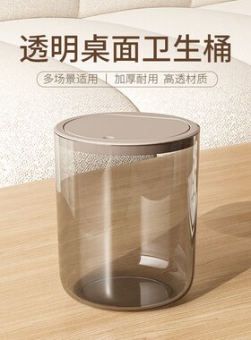 桌面垃圾桶小号带盖高颜值2023新款客厅茶几轻奢风可爱创意纸篓筒
