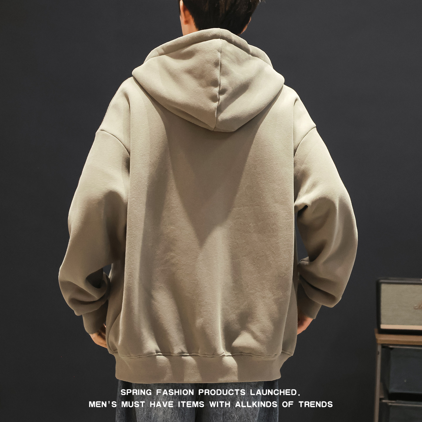 纯色秋冬男款重磅青少年保暖简约高级加绒加厚显瘦ins休闲棒球服,淘宝优惠券,粉丝福利购,淘宝优惠卷