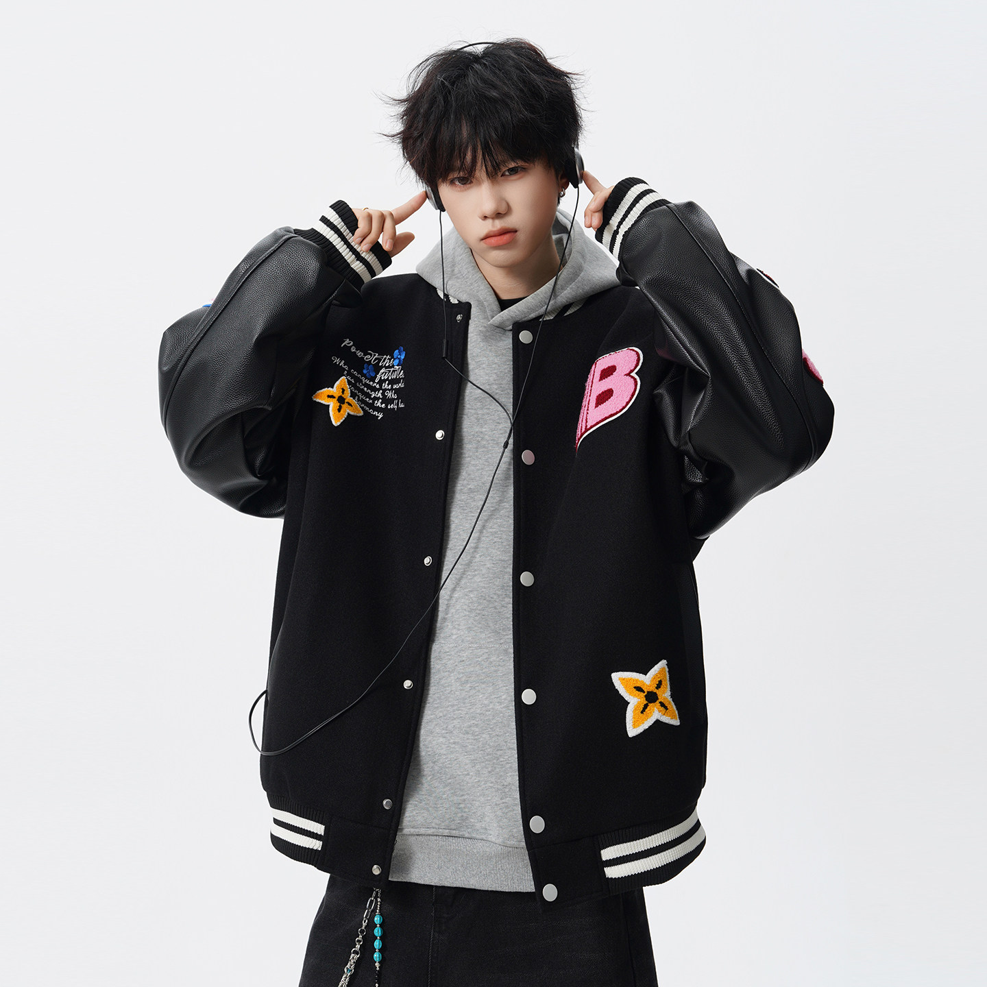 美式菱形碎星刺绣棒球服男士2026春秋新款潮宽松高街痞帅夹克外套,淘宝优惠券,粉丝福利购,淘宝优惠卷