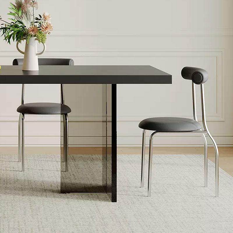 亚克力岩板餐桌纯黑轻奢现代简约网红小户型下挂长方形悬浮桌子,淘宝优惠券,粉丝福利购,淘宝优惠卷