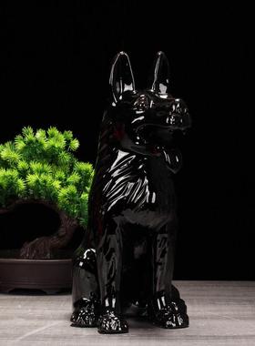 陶瓷狗摆件看家护院狗工艺礼品摆饰生肖狗家居装饰品礼品唐三彩狼