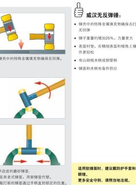 德国威汗WIHA木柄无反弹橡胶尼龙锤800 30mm钣金模具软面安装锤